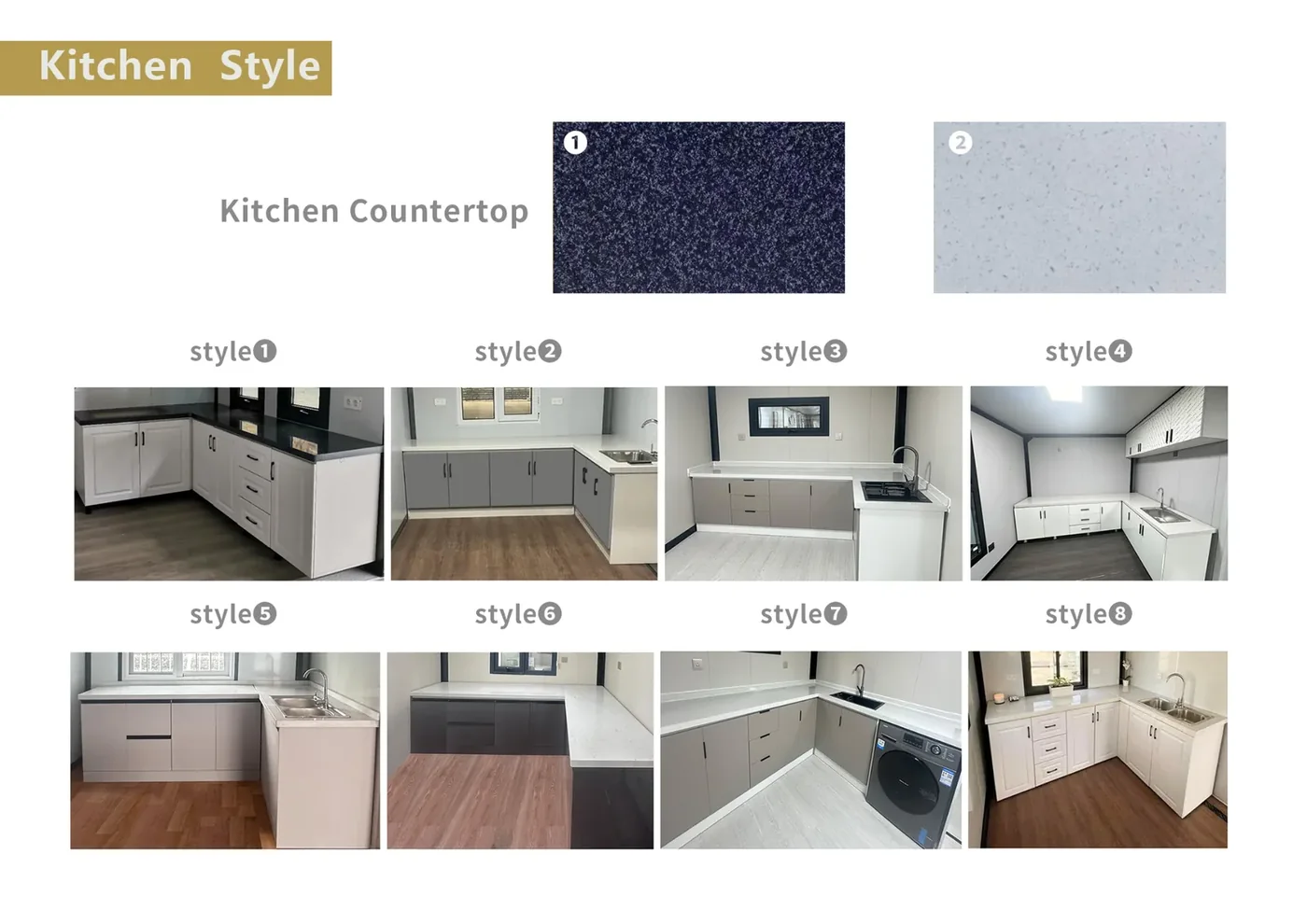 Kitchen finish options for 20ft expandable house