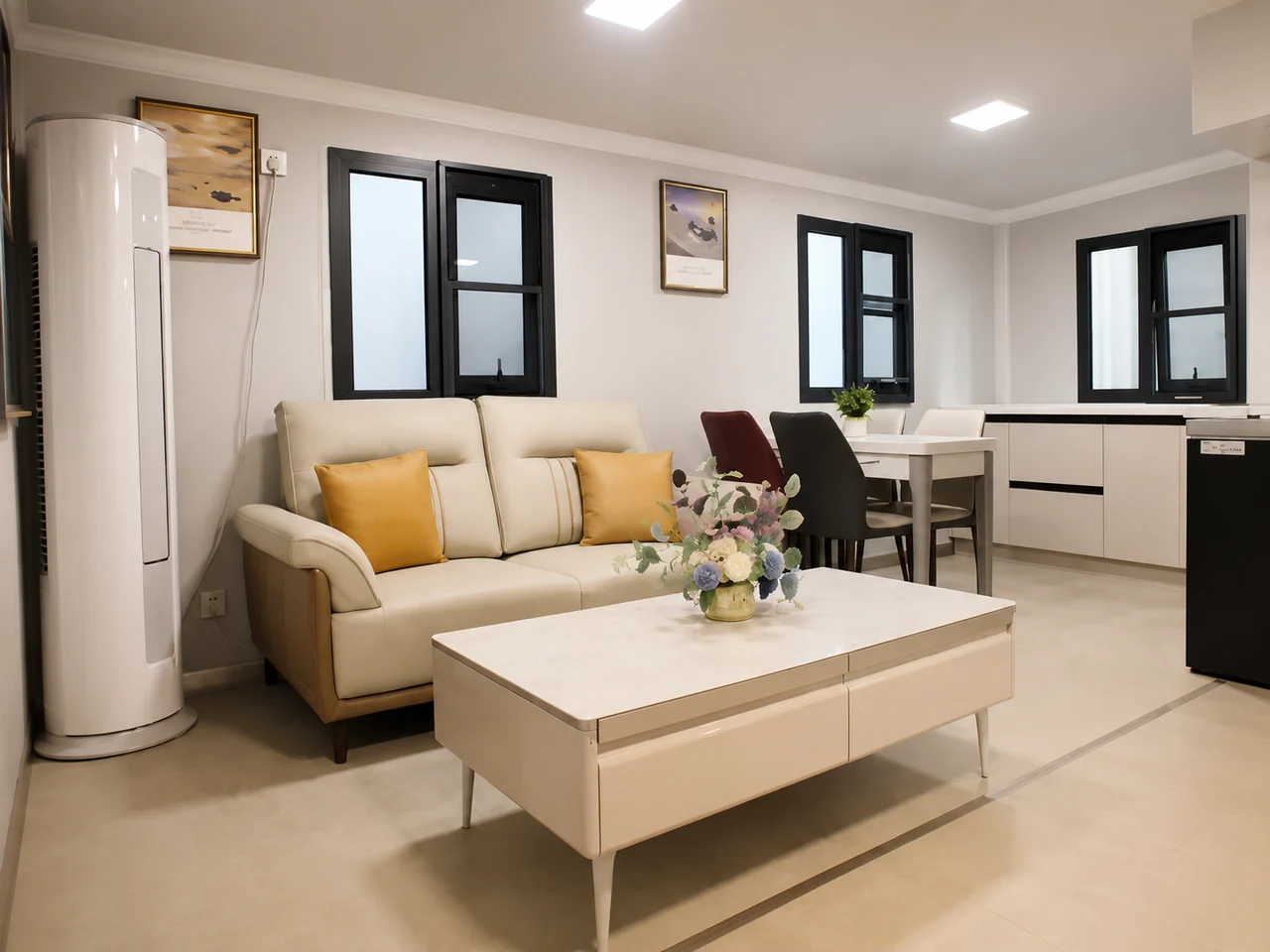 Furnished living room in 20ft expandable house