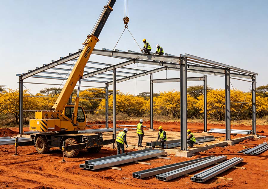 Tanzania steel structure industrial workshop