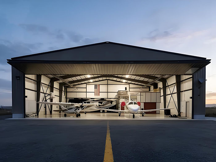 Large Span Prefab Metal Airplane Hangar