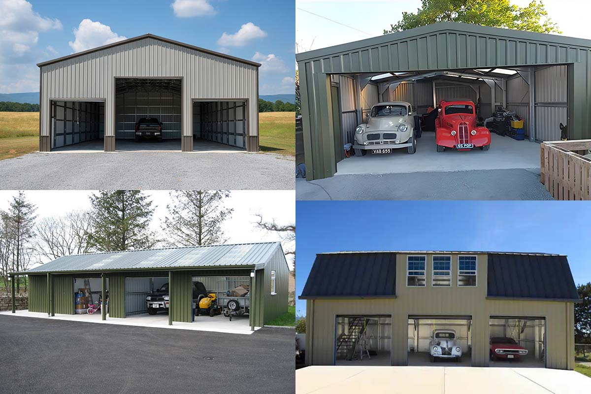 Prefabricated Steel Garage For Three Cars
