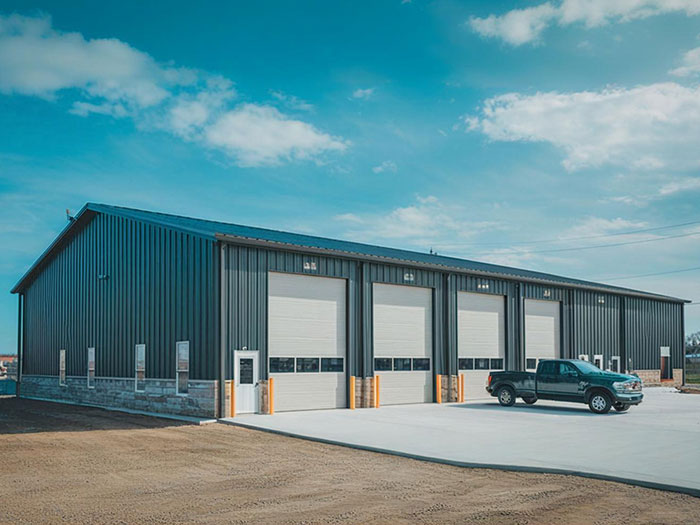 Four Vehicle Prefab Metal Garage For Automobile