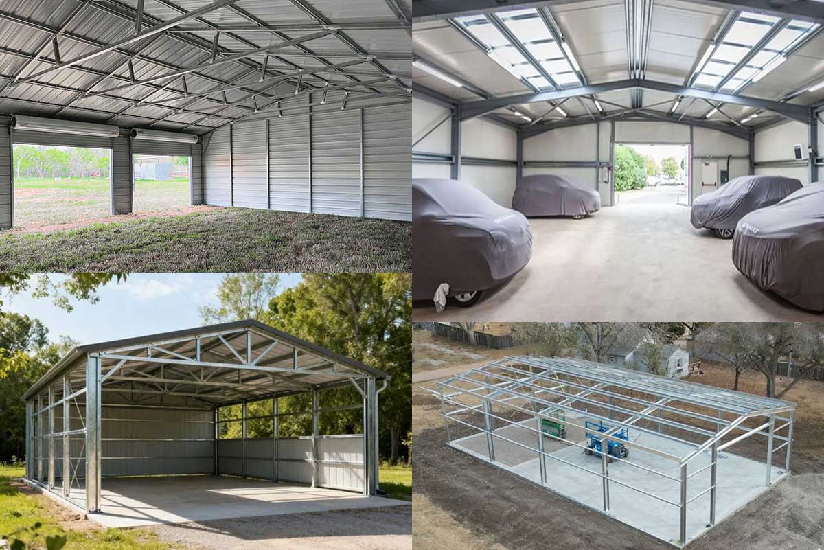 Outdoor Hot-dip Galvanized Steel Structure Car Garage